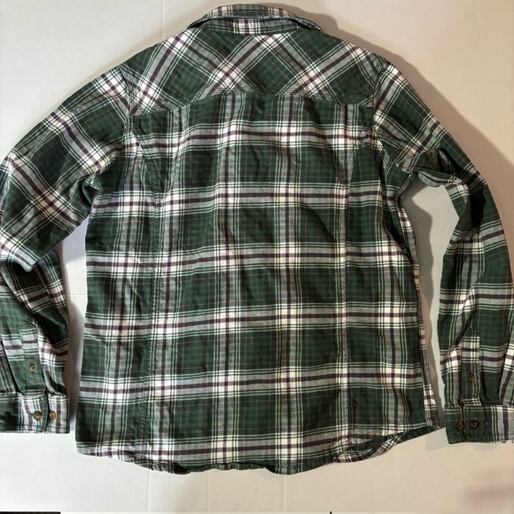 Carhartt Shirt Womens Medium Green Black Plaid‎ Hamilton Flannel Workwear Casual - Picture 2 of 7